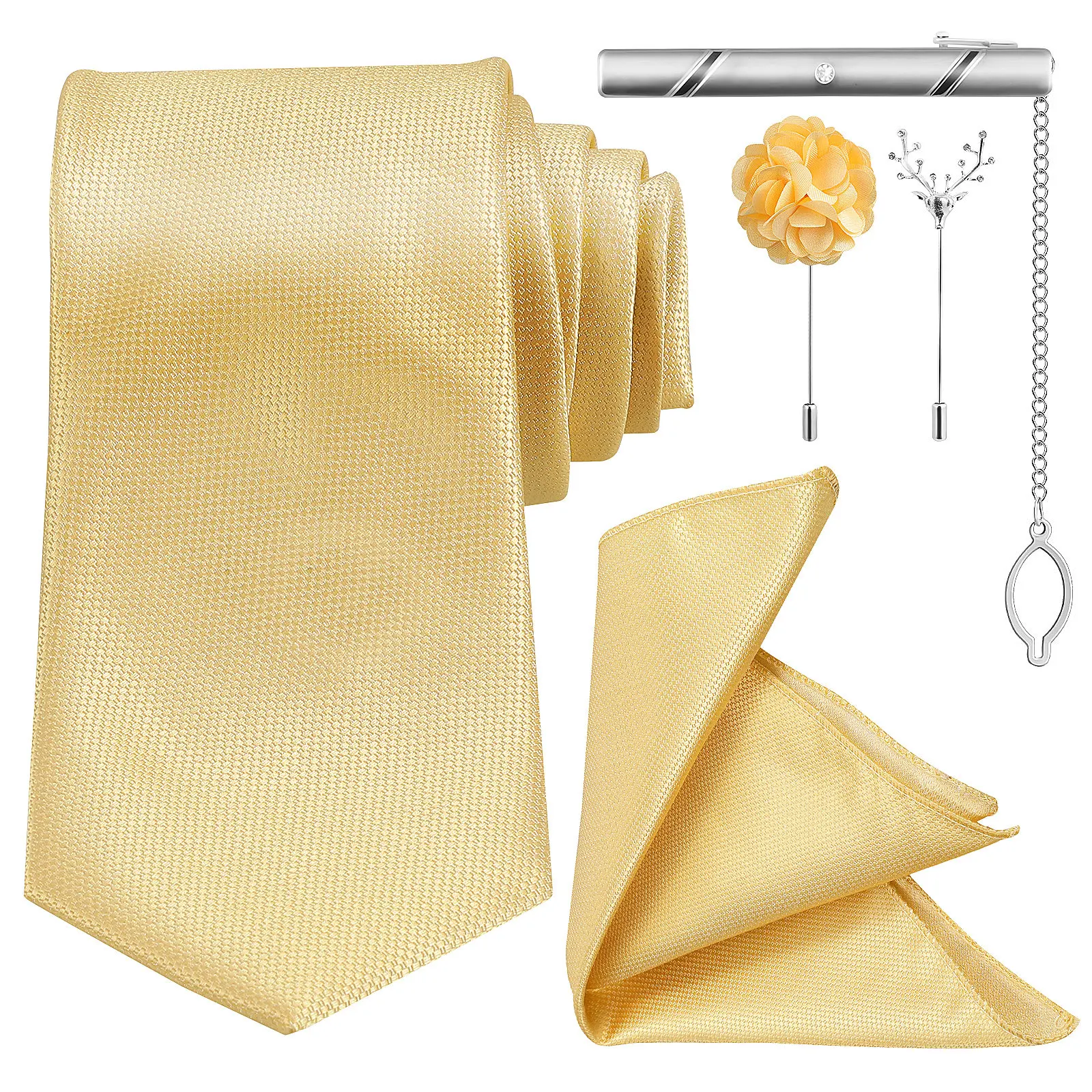 Zestaw 5 szt.: Krawat, chustec – Pocket Square Set recenzja i cena
