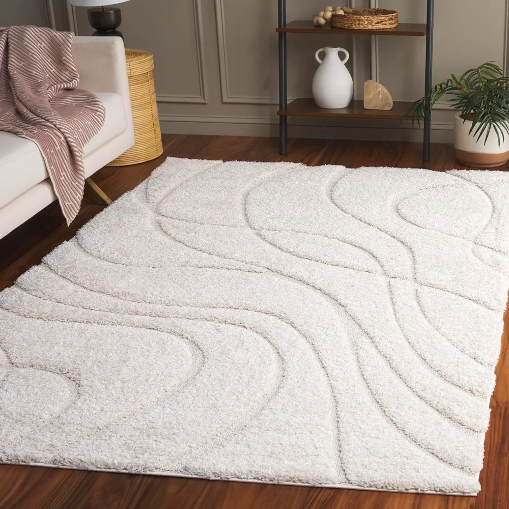 

Collection Area Rug - 6' X 9', Creme & Creme, Non-shedding & Easy Care, 1.2-inch Thick Ideal For High Traffic Area