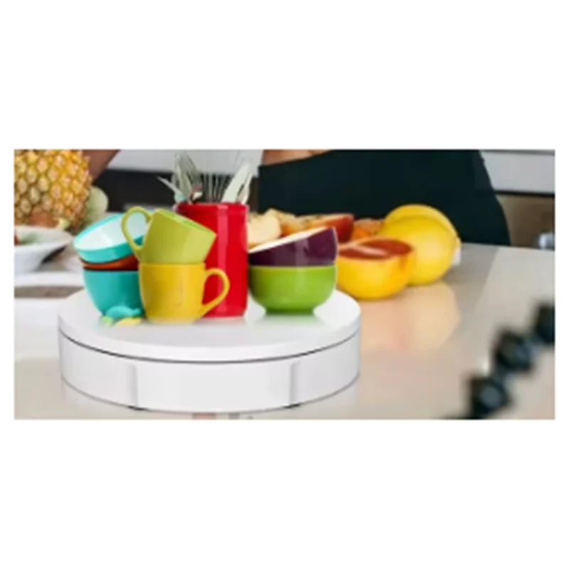 Rotating Display Stand Electric With Remote, 360° Adjustable Speed& Angle For Live Sales/Photography Turntable-TCES