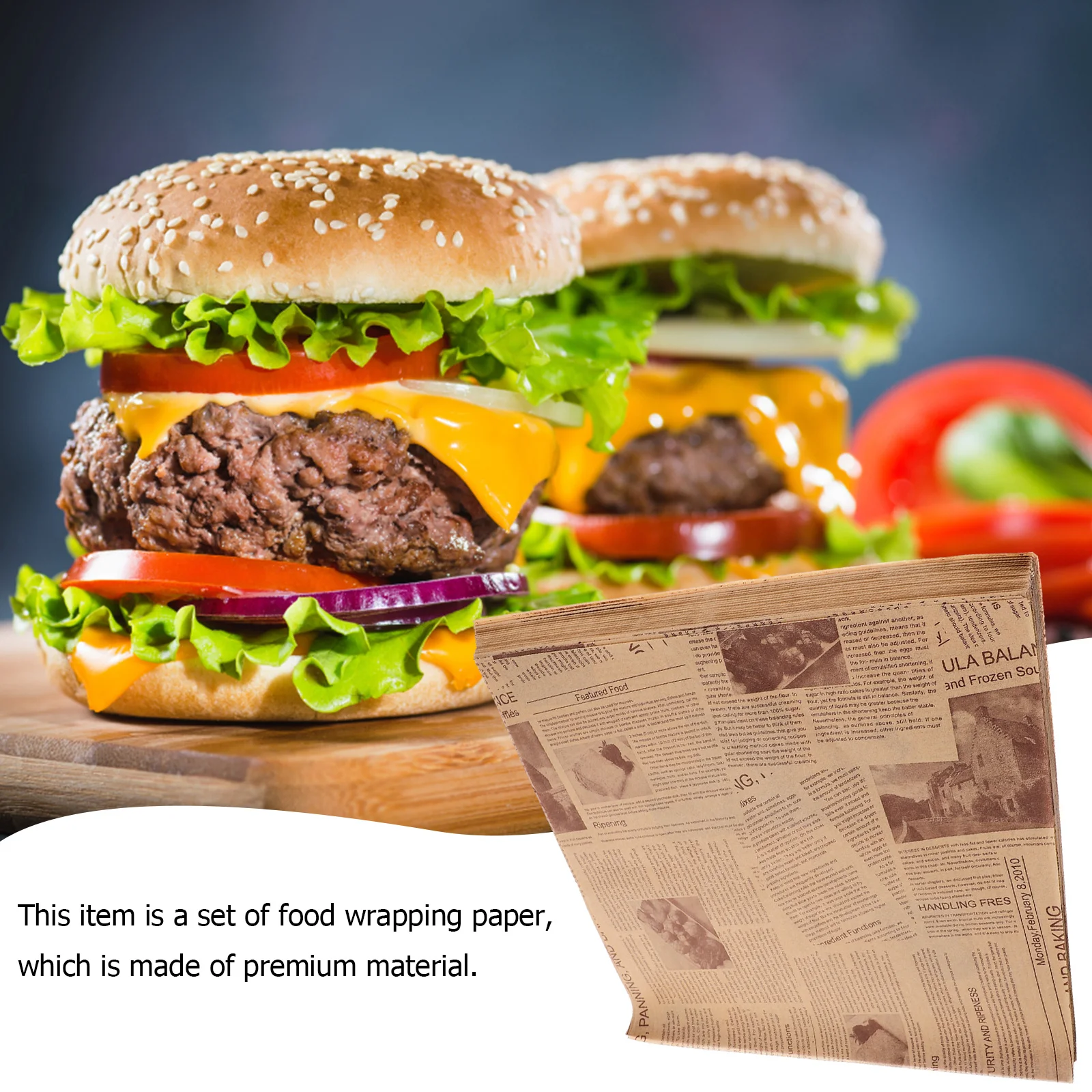 

100 Sheets Food Wrapping Greaseproof Paper Colored Parchment Basket Liners Sandwich Paper Burger Wrappers