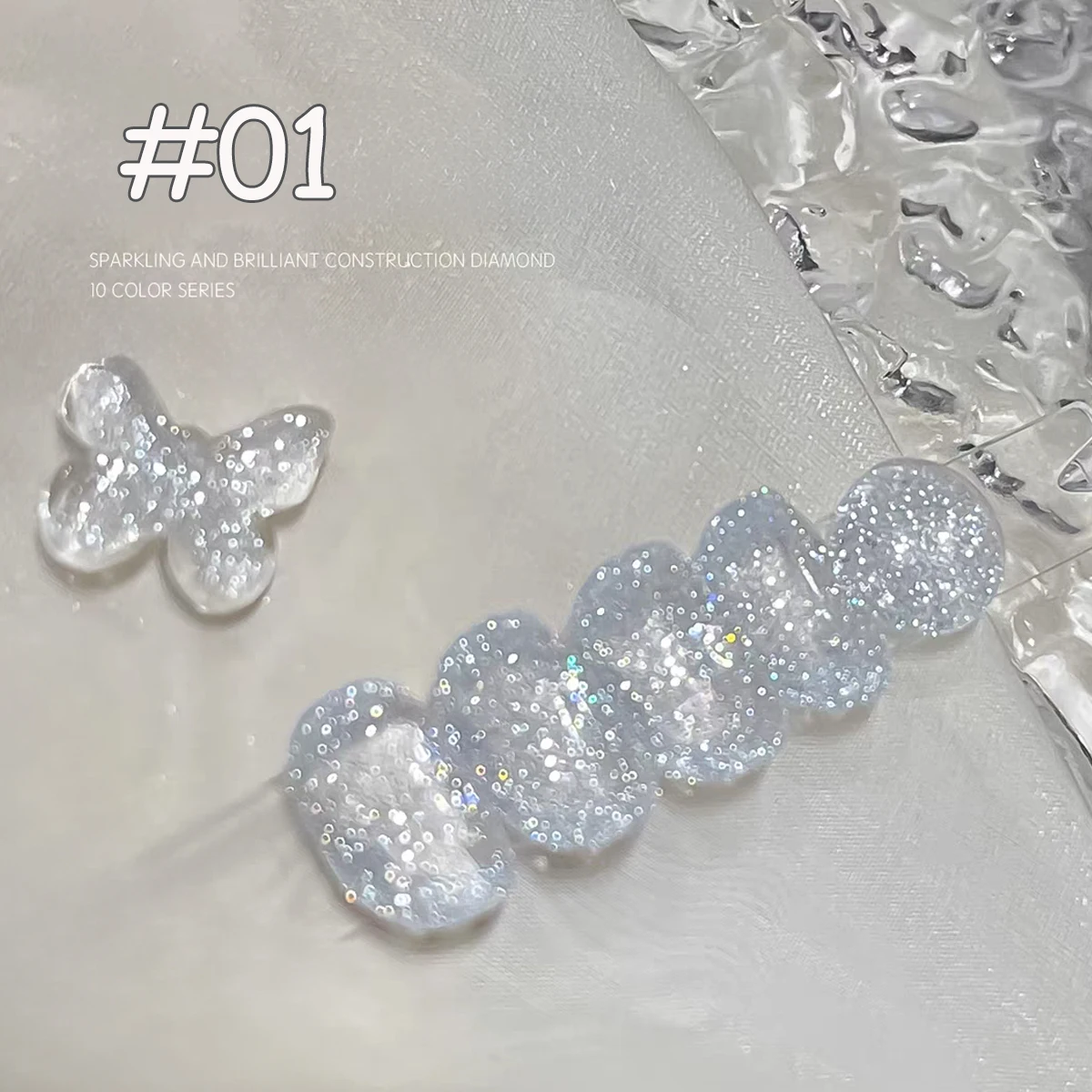 1 stücke WS Herbst Winter Nägel Blau Weiß Gebrochen Diamant Gel Nagellack 2025 Super Flash Silber Kristall Nail art Nagel liefert