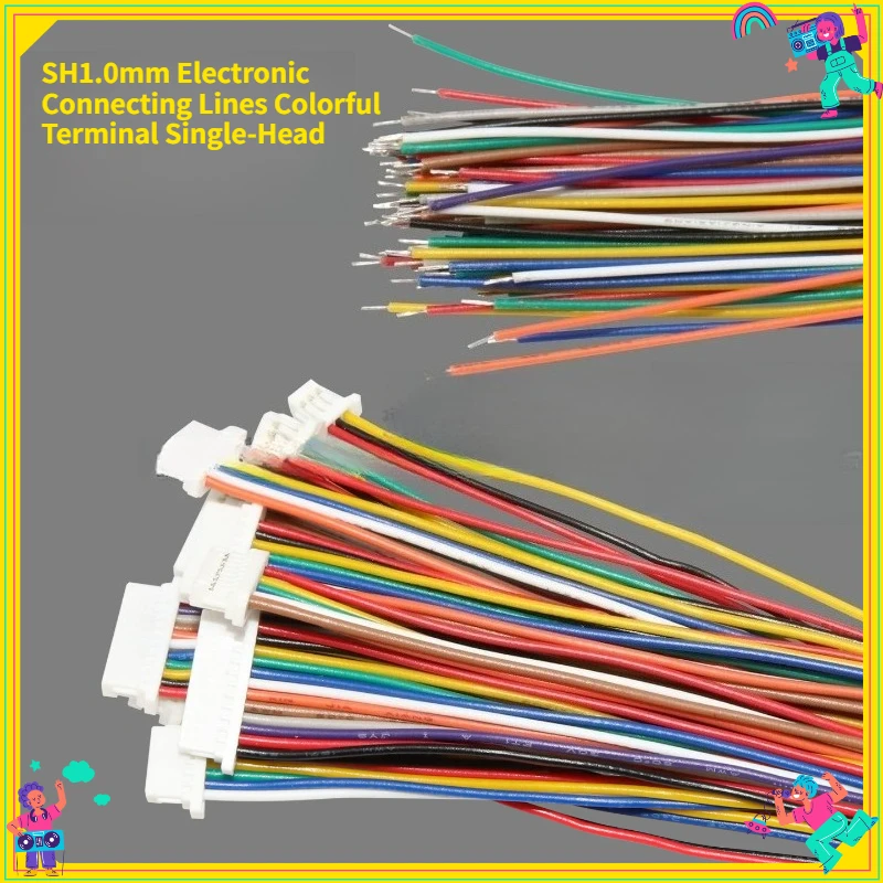 

20Pcs SH1.0mm Electronic Connecting Lines Colorful Terminal Single-Head Double-Head 10cm/20cm Single Double Line