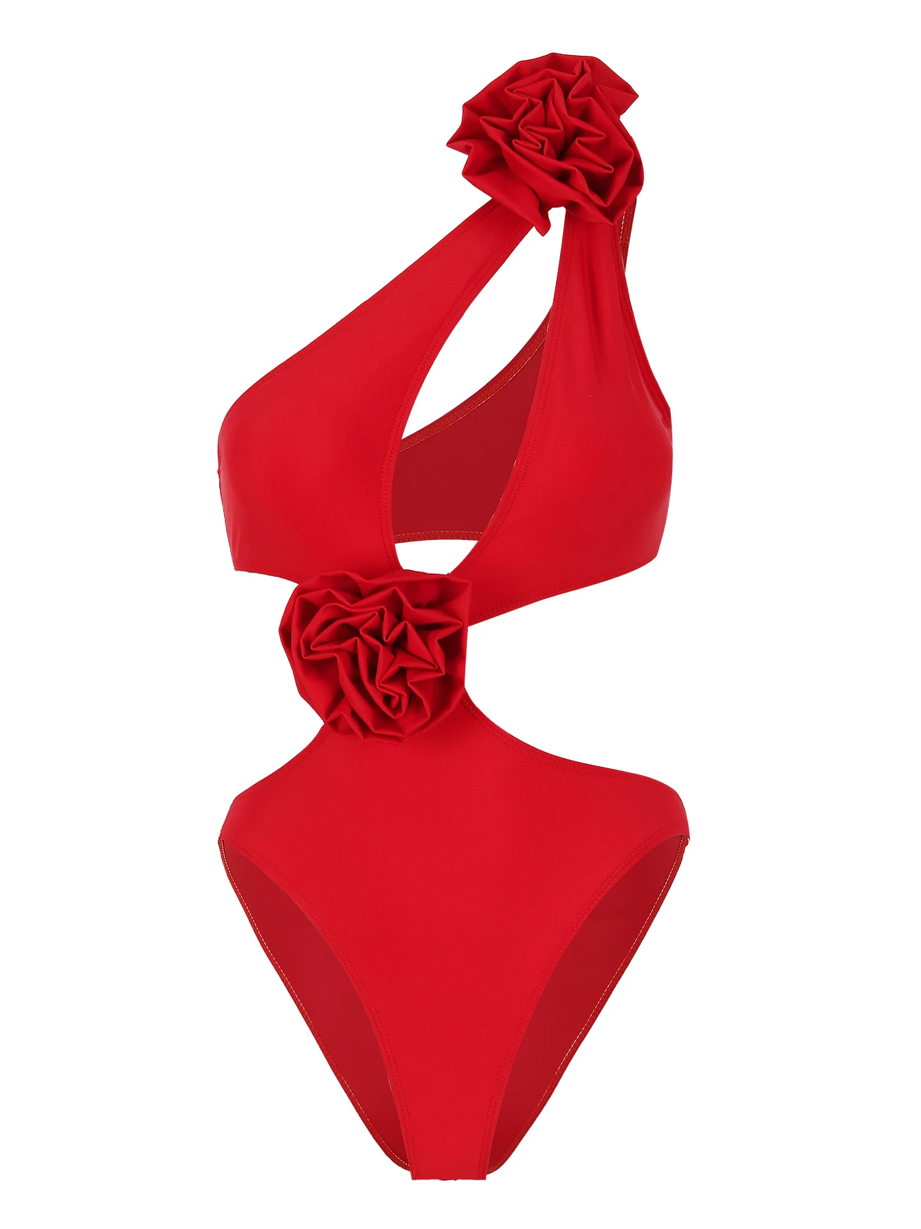 2 Pcs Luxury Woman Swimsuit Sexy Bikini Design 2025 Flower Swimwear Female Red White Cut Out Swim Suit Retro Bodysuit Beachwear