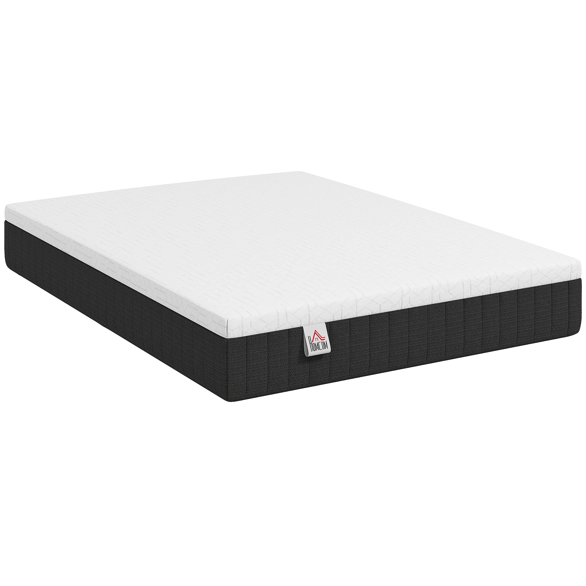 HOMCOM Colchón 190x135 cm Grosor 25cm Colchón Viscoelástico de Muelles Ensacados