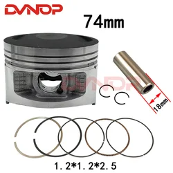 Engine Spare Parts Motorcycle Piston Ring Kit Water cooling 74mm pin 18mm For Loncin TT300 TD300