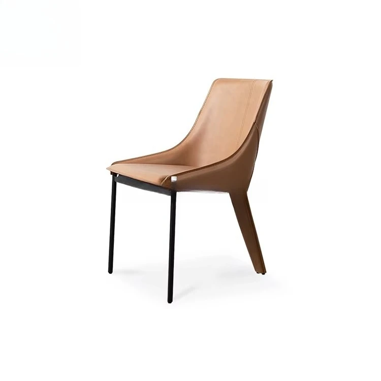 #Refined Top-Stitching  Leather Upholstered Comfortable Padded Dining Room Dining Chairs With Unique 3-Leg Structures