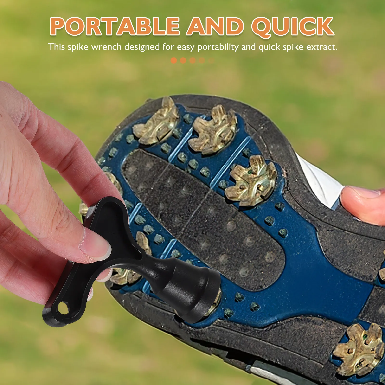 

2Pcs Golf Spike Wrench Tool Portable Shoe Nail Remover Ergonomic Spike Replacement for Golf Football Rugby Cleats