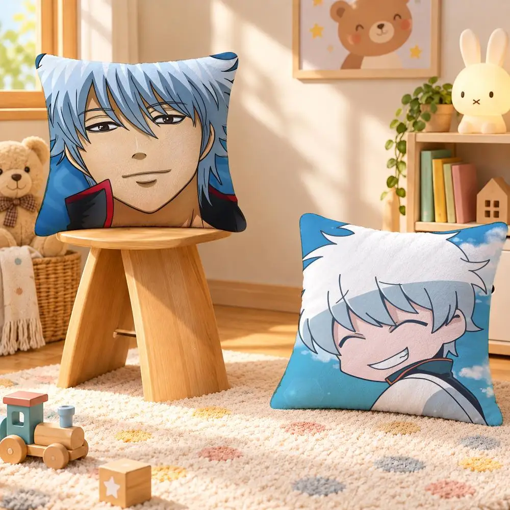 Anime Gintama Comedy Manga Cushion Cover Personalized Soft Plush Pillow Living Room Home Sofa Bedroom Office Car Cushion