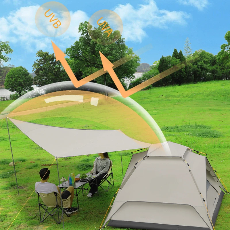 

Canopy tent camping shade outdoor rainproof silver sunscreen folding convenient pergola anti-ultraviolet vinyl canopy