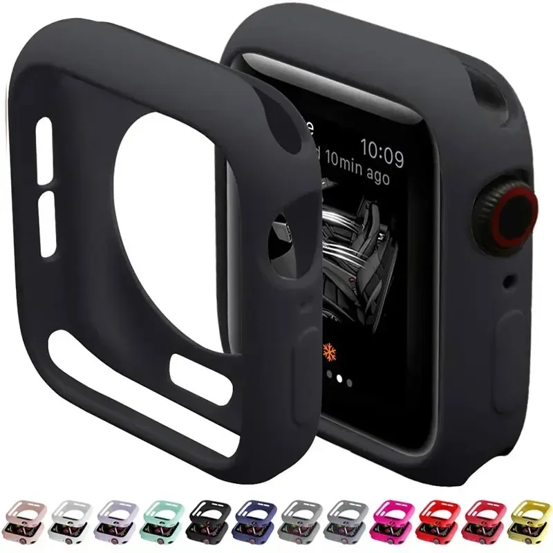 Weiche Silikonhülle für Apple Watch 8 9 45mm 7 41mm 40mm 44mm Zubehör Schutzhülle für iWatch Series 8 7 6 5 4 3 SE