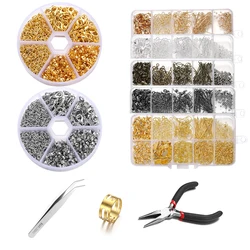 Alloy Accessories Jewelry Findings Set Repair Tools Lobster Clasp Open Jump Rings Earring Hooks for DIY Jewelry Making Supplies