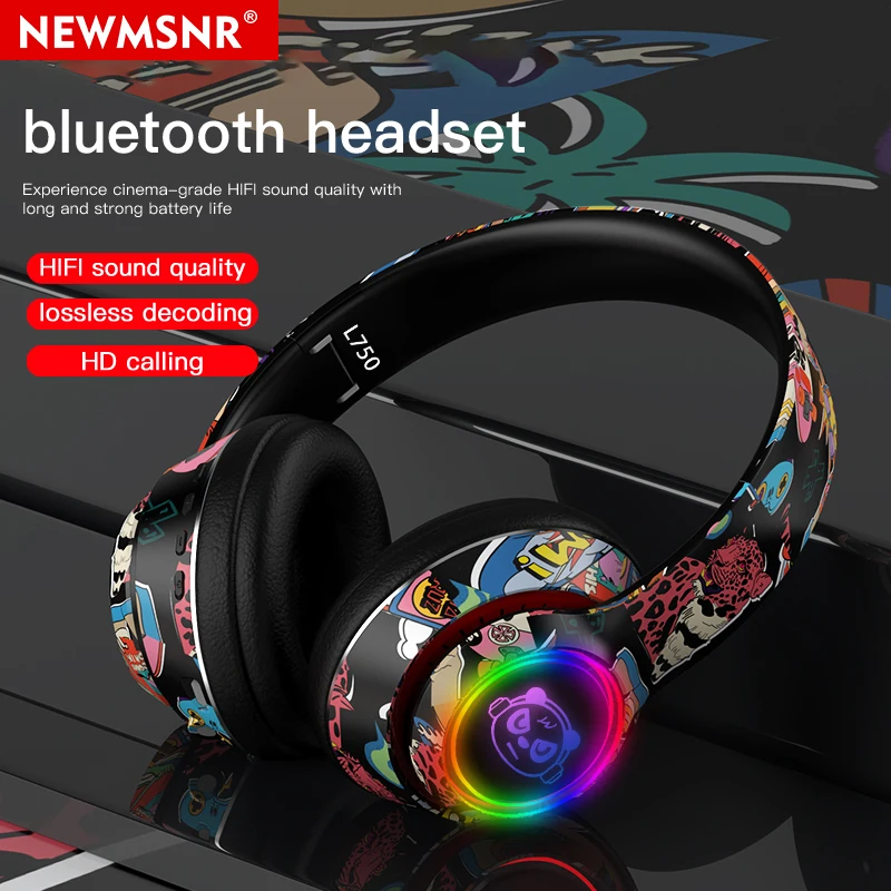 Новые беспроводные Игровые наушники для сотового телефона с микрофоном и RGB светильник кой, игровая гарнитура Bluetooth 5,1 для детей, ПК, PS4, гейме...