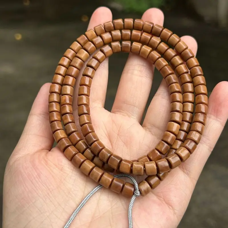 Black Gold Dragon Ridge Bodhi 108-Bead Prayer Beads, Authentic-Shaped, Made With Aged And Ripe Seeds