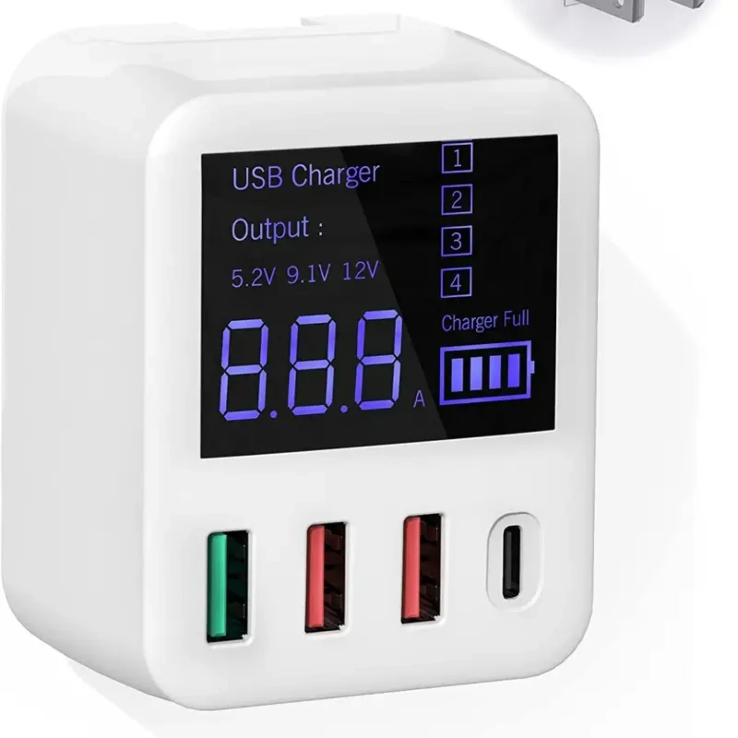 

SUPERDANNY 40W 4 USB Port Wall Charger Quick Charge 3.0 Foldable USB Type C