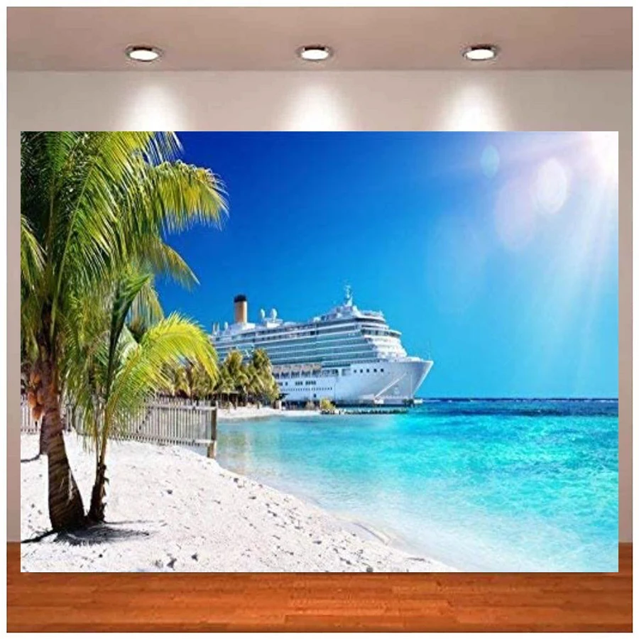 

Photography Backdrop Caribbean Sea Background Coral Beach Summer Cruise Party Coast Tropical Island Photo Ocean Tour Birthday