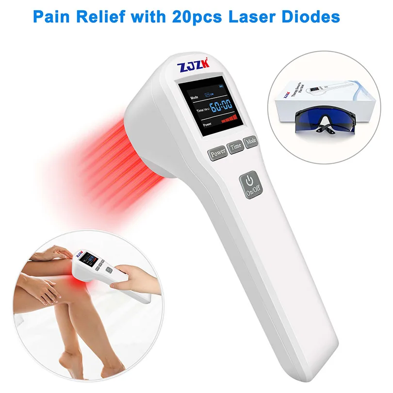 

880mW Cold Laser Therapy for Herniated Disc Heel Pain Control Anti-inflammation Tissue Repair With 20 Diodes 4x808nm 16x650nm