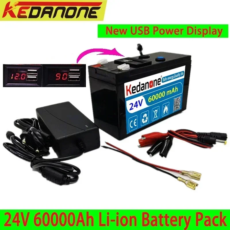 New Power Lucky Li Ion 18650 Battery Electric Vehicle Lithium Battery Pack 24V 60Ah  80Ah 100Ah Built-in BMS 30A High Current