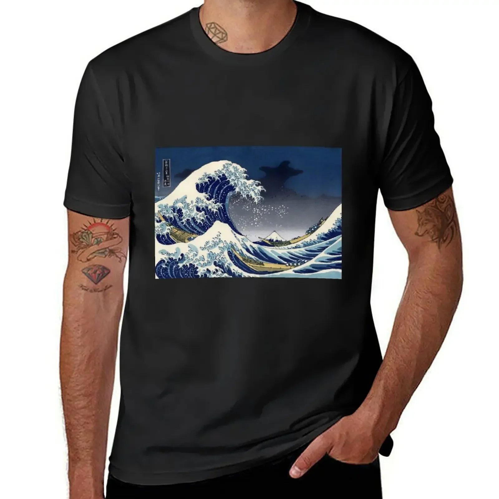 Great Wave: Kanagawa Night T-Shirt vintage anime shirt cute clothes black t-shirts for men