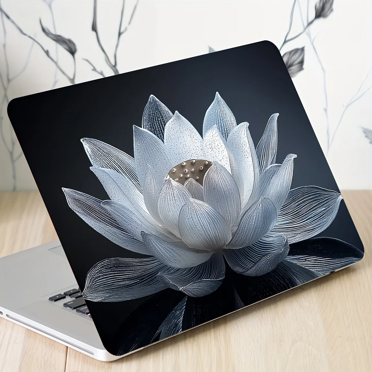 

Two Lotus-themed laptop holsters for laptops with waterproof and scratch-resistant stickers for use on laptops