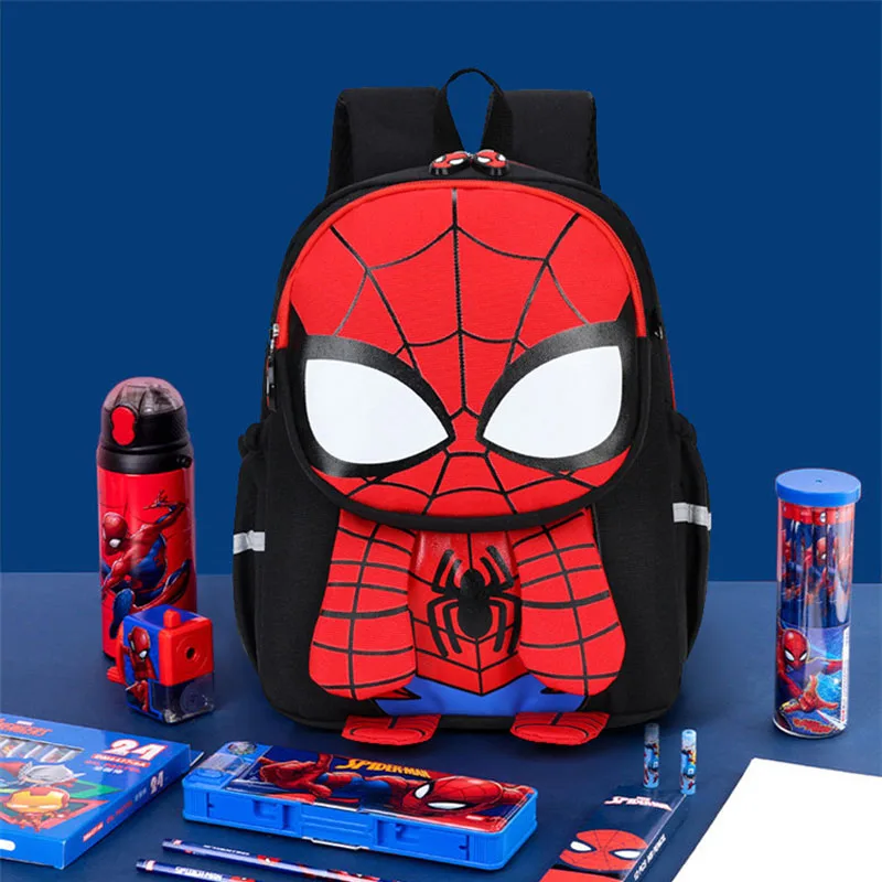 Disney Baby Backpack Kindergarten Schoolbag Boy Cartoon Super Hero Spiderman 3-6 Years Old Children Bookbag Kid Toy Storage Bag