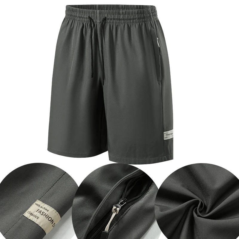 Pantalones cortos deportivos de seda de hielo suave de alta calidad para exteriores, pantalones cortos cómodos multifuncionales transpirables de 5 minutos para correr, pantalones cortos de verano para hombre