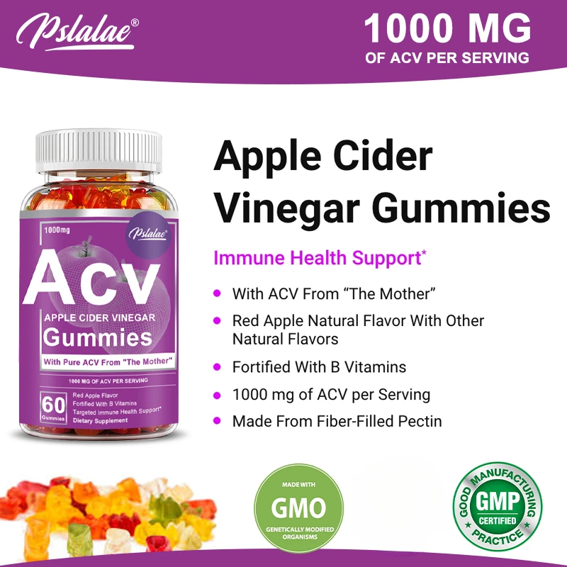 Apple Cider Vinegar Gummies - Burn Fat, Promote Metabolism, Control Appetite, Relieve Flatulence