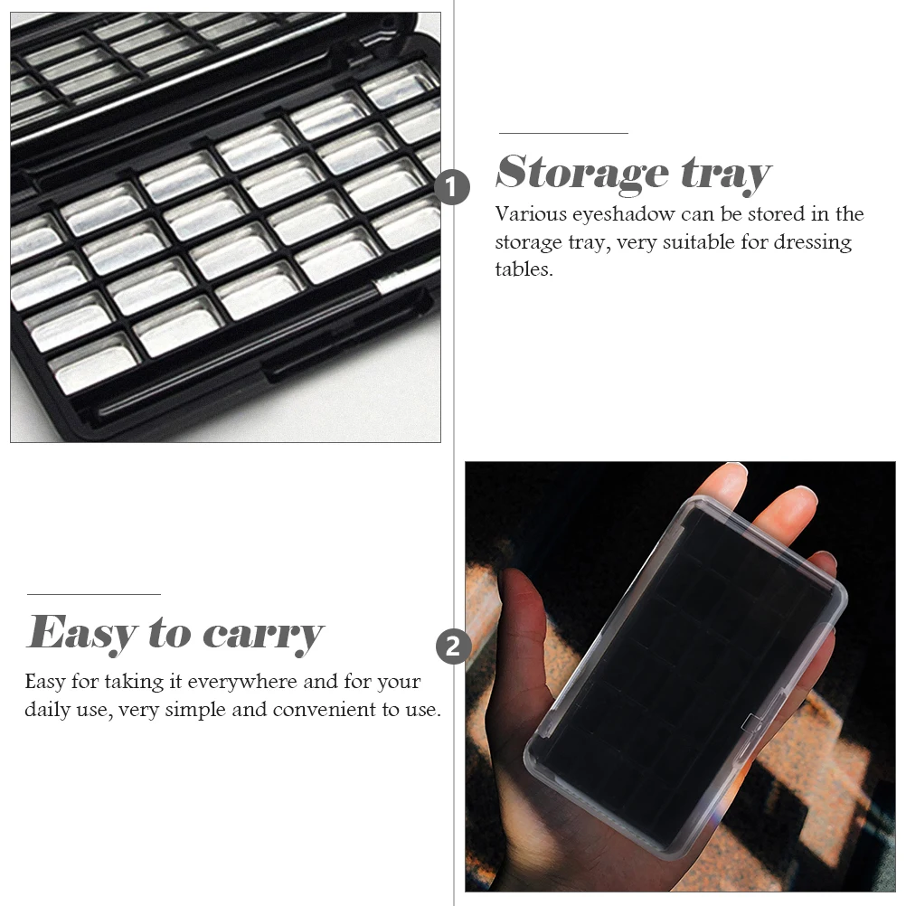 

3pcs Travel Eyeshadow Box Diy Makeup Tray Cheek Color Holder Lipstick Plate Empty Storage Organizer Replacement Case