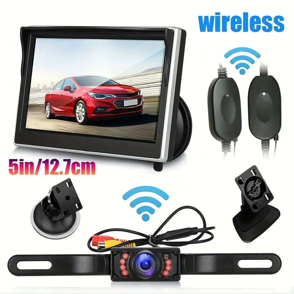 Wireless 4.3inch 7 LED Car Reversing Camera Kit Back Up Camera Car Monitor LCD Display HD Car Rear View Camera Parking System
