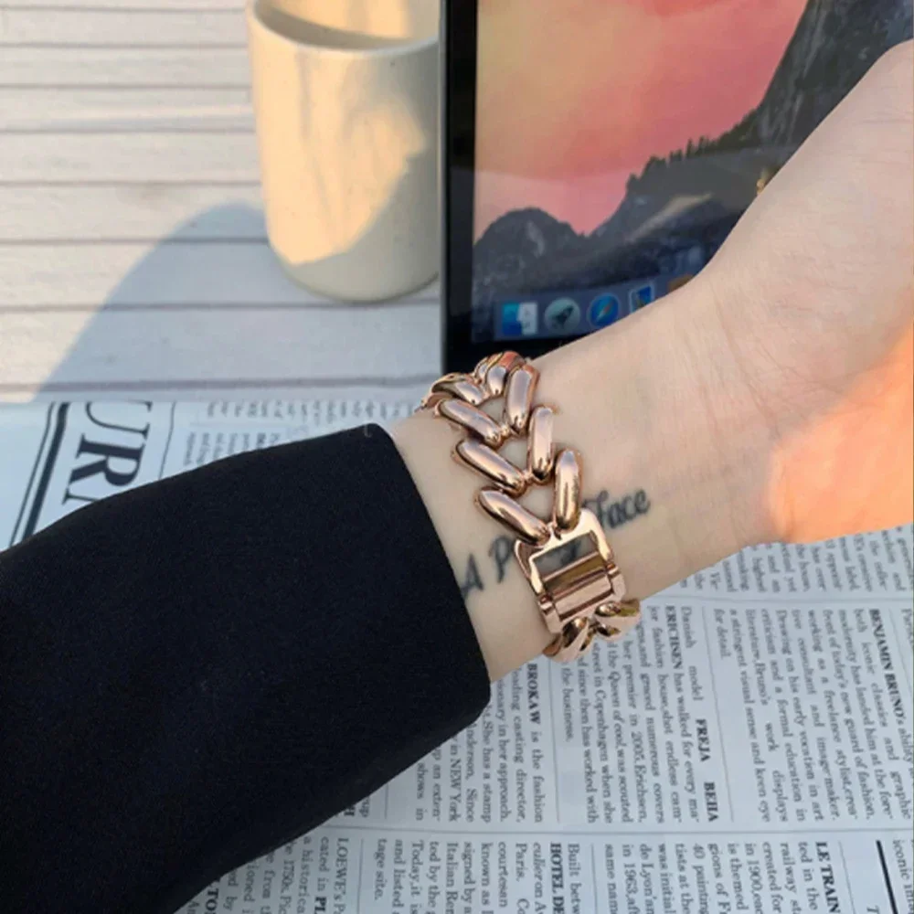 女性用ステンレスブレスレット,女性用スリムリストバンド,アップルウォッチシリーズ9, 8, 7, 6, 5, 4, 40mm, 41mm, 45mm, 44mm, 38mm 42mm