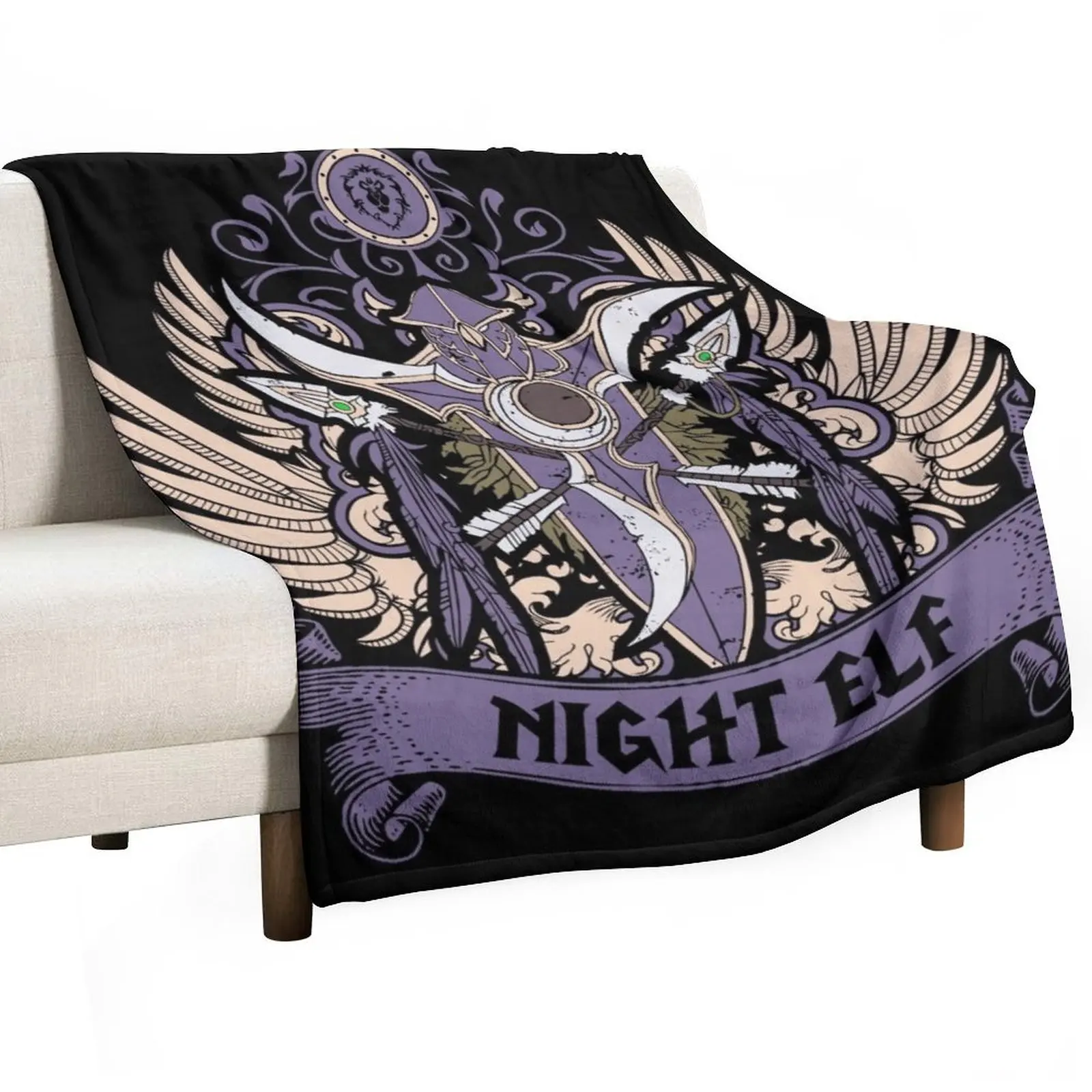 NIGHT ELF - ELITE EDITION Throw Blanket Flannel Fabric Luxury Designer Sofa Throw Blankets