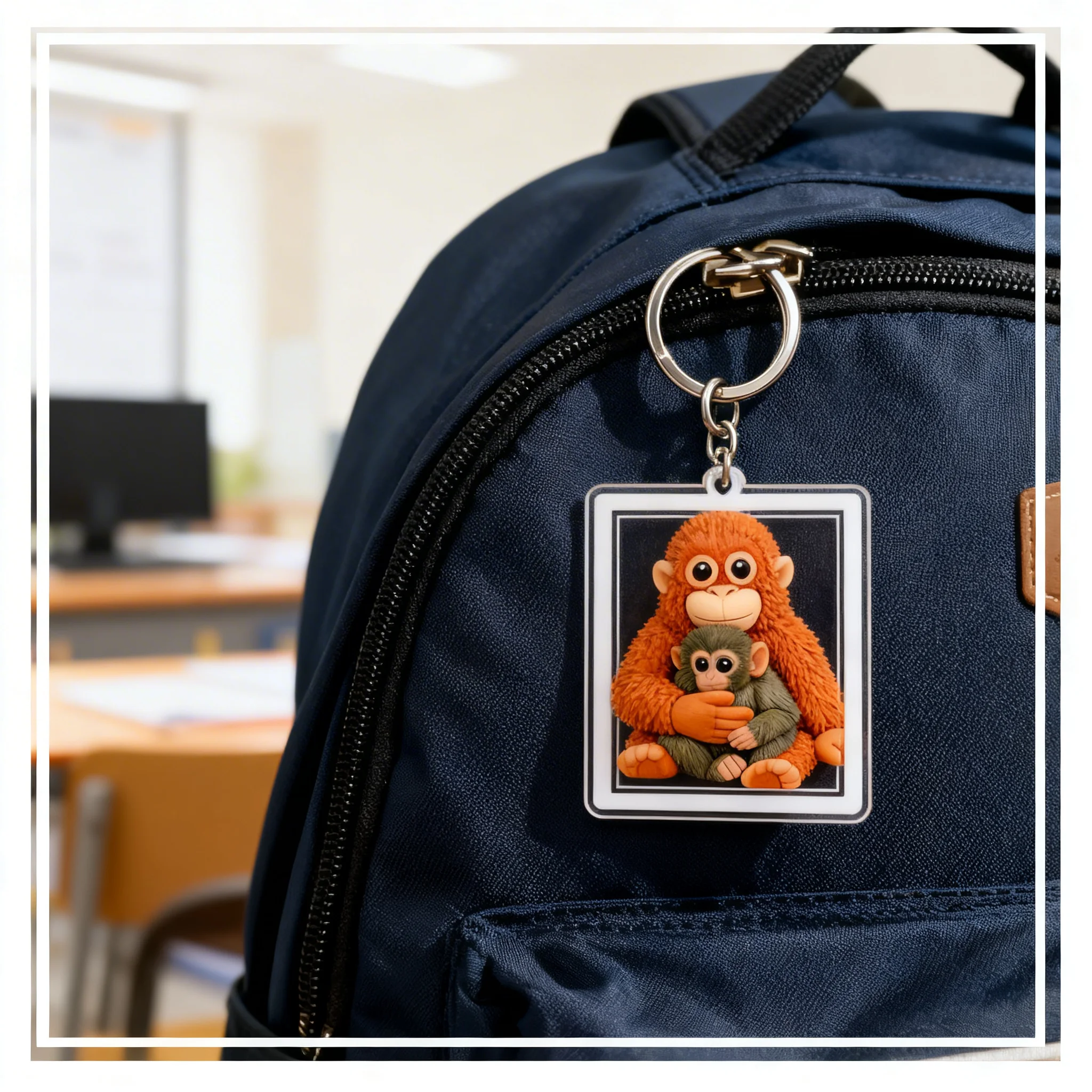 1/4PCS Adorable Monkey Rings Holder Upgrades for Backpacks & Vehicles Easy to Clean Plastic Surfaces Fun Gift Concept