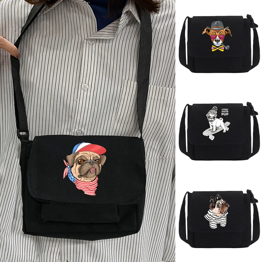 Shoulder Bags Crossbody Bags Messenger Handbag Youth Casual Canvas Travel Organizer Handbag Dog Pattern Series Shoulder Bag