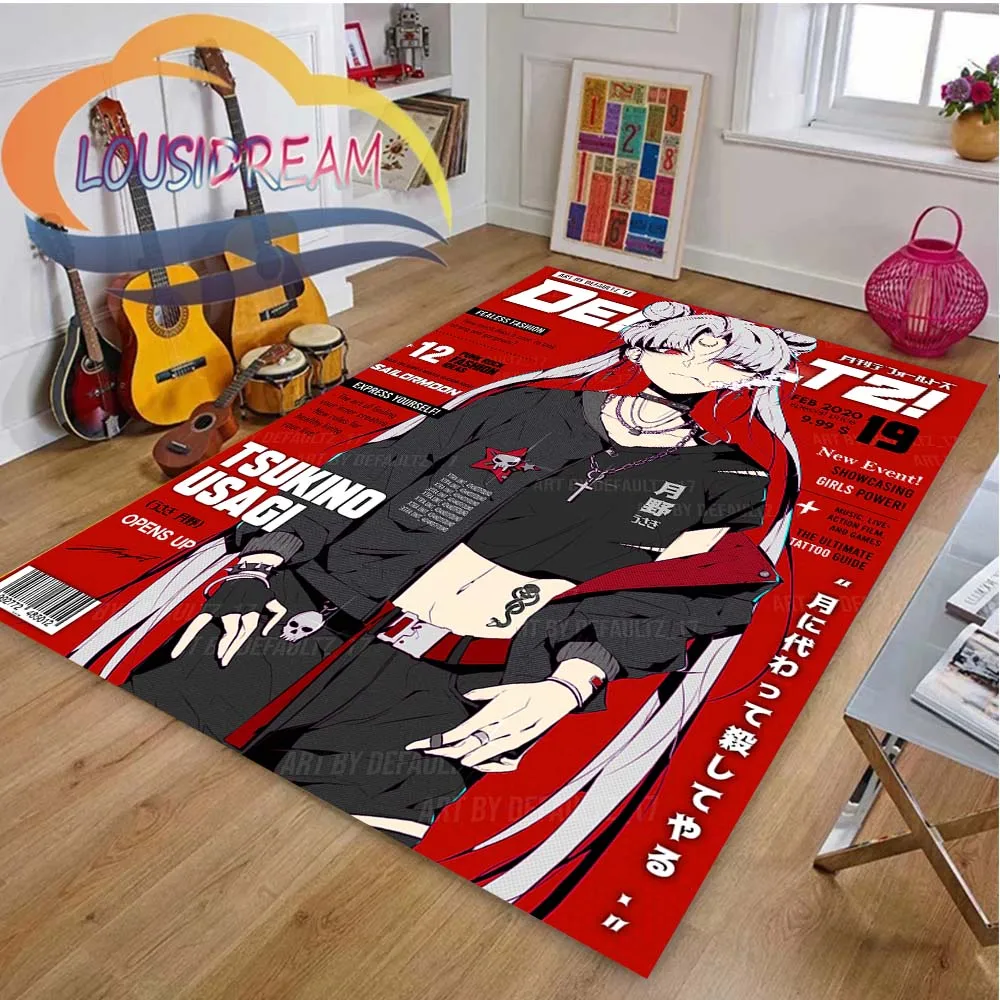 

Choice Cute Anime Character Sailor-Moon Anime Area Rugs Large Carpets for Living Room Girl Bedroom Bar Modern Home Decor Gifts