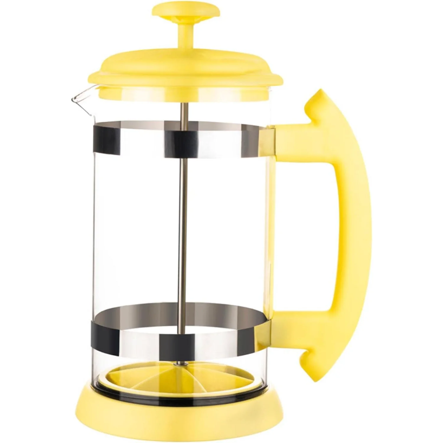 French Press Coffee Tea Maker 34oz, Stainless Steel Coffee Press, Resistant Borosilicate Glass Coffee Maker for Camping Travel -