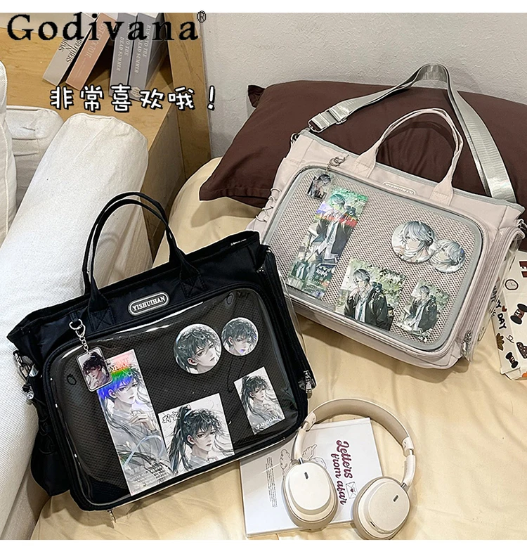 2025 New Large Capacity Transparent Backpack Japanese Style Girl Original Casual Daily Commuting Versatile Backpack