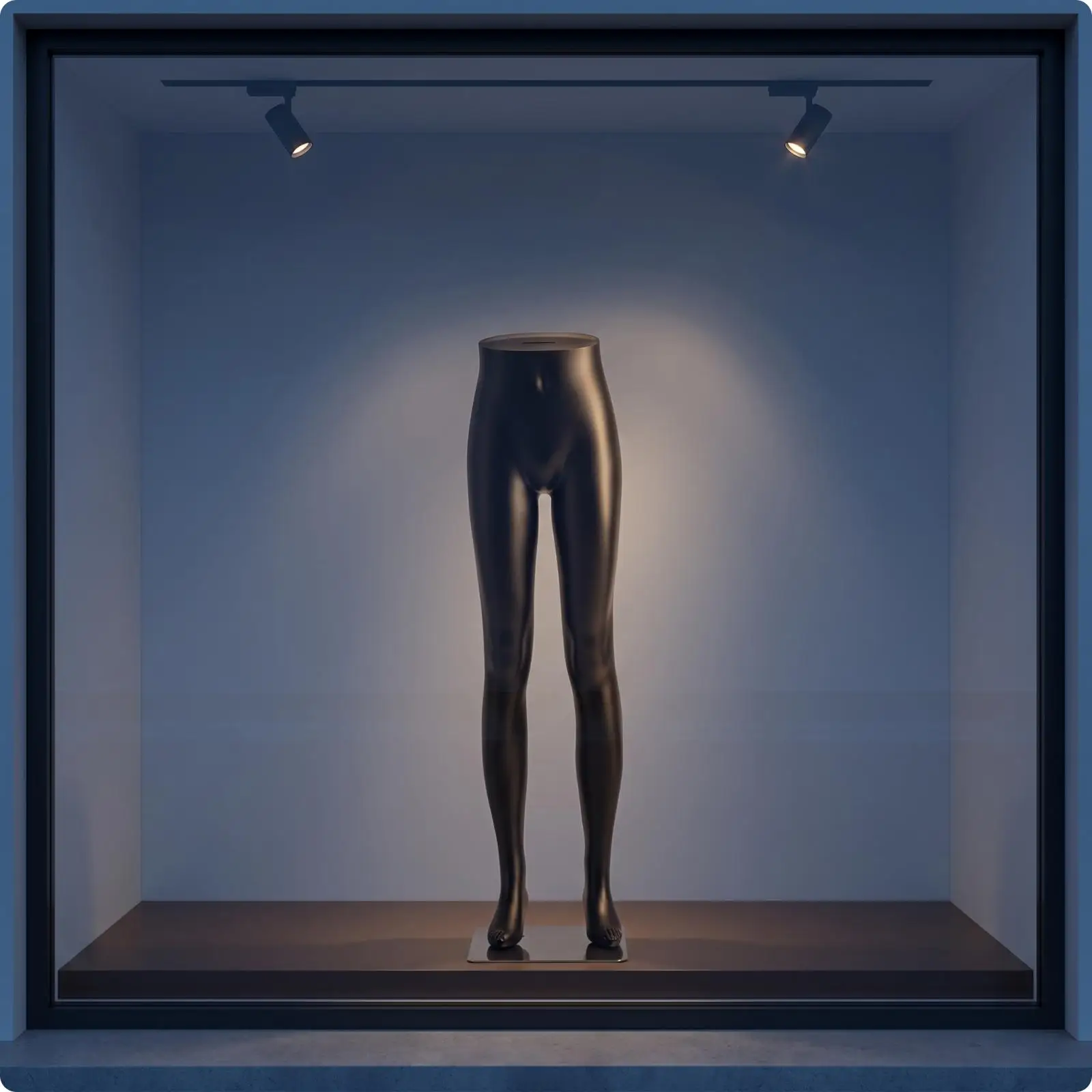 Professional Display Mannequin Legs for Apparel Retail with Stable Metal Base Featuring Shaped Hips Thighs Calves Feet