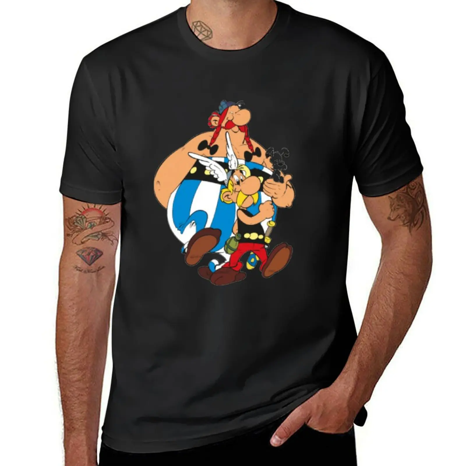 

Obelix and Asterix T-Shirt animal prinfor boys summer top customizeds mens vintage t shirts