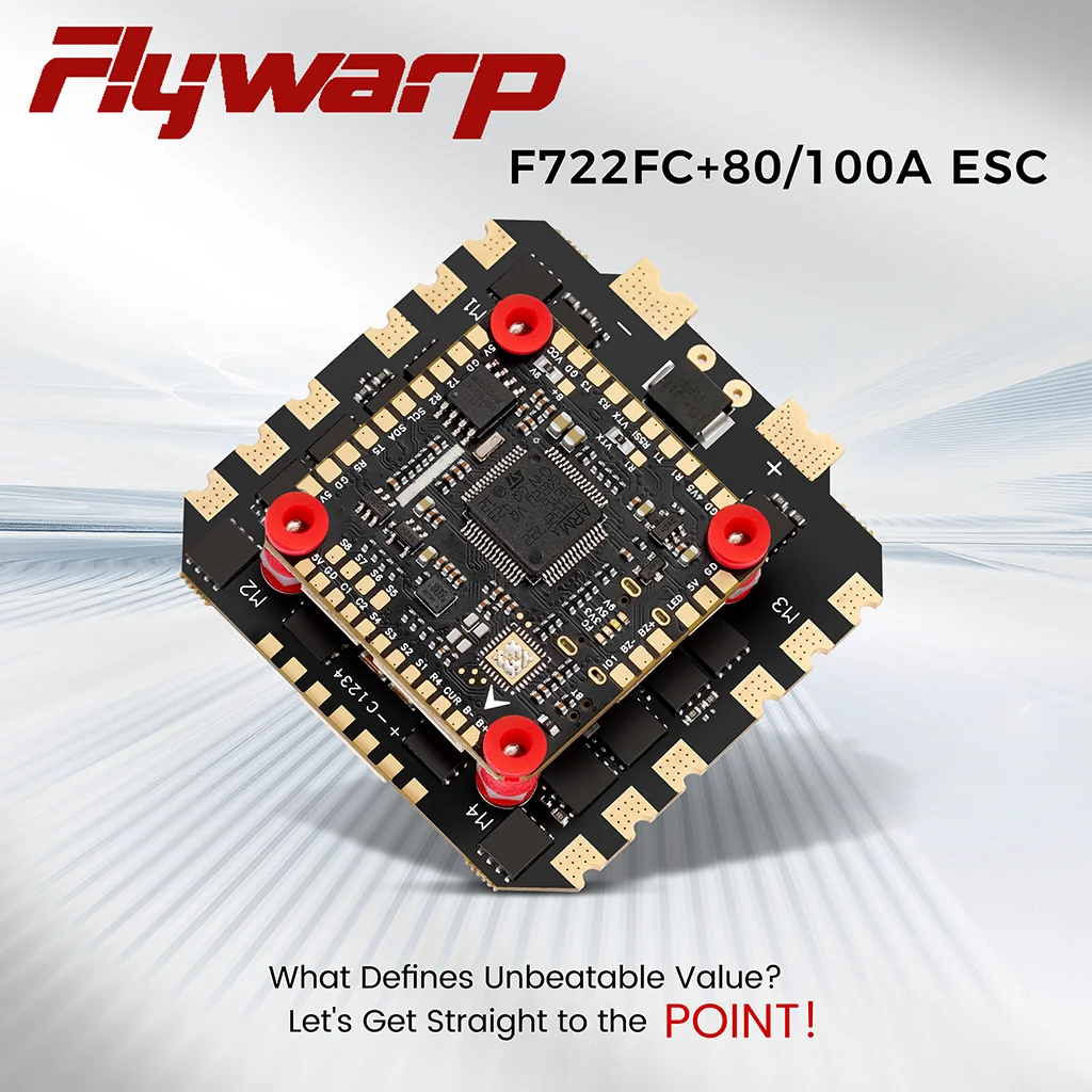 

FlyWarp F7 FC F722 Flight Controller 80A/100A 4in1 ESC 4-8S Stack ICM42688P 30.5X30.5mm for 13 inch FPV｜15 inch Drones