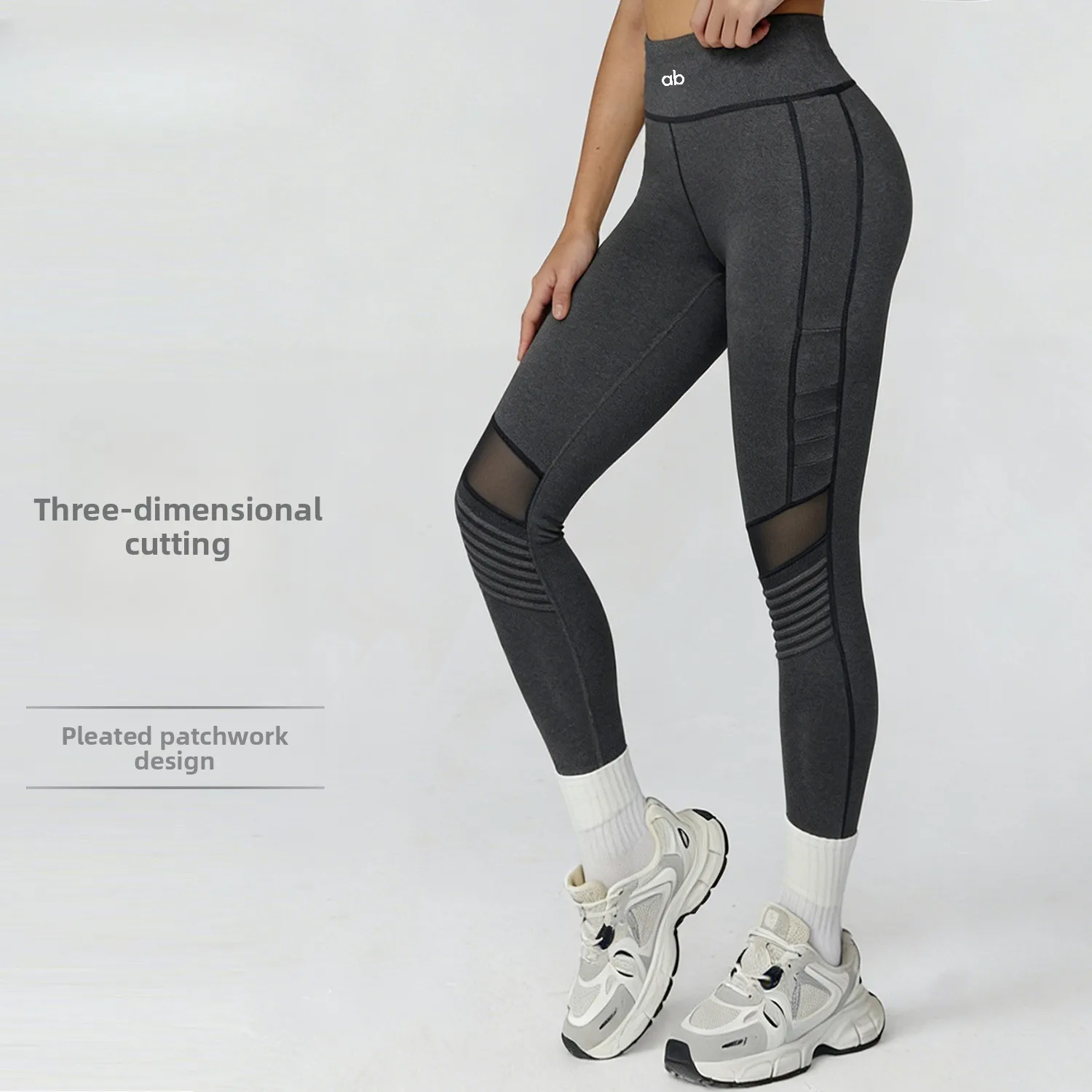 Women High Waist Push‑Up Leggings Mesh Patchwork Stretch Slim Fitness Booty Lifting Sport Pants Plus Size