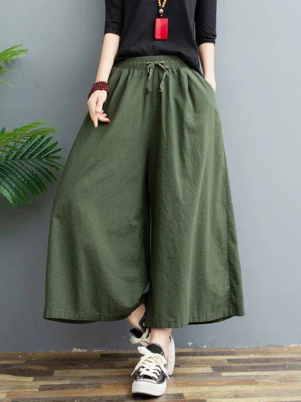 2024 Autumn Women Cotton Linen Straight Pants Joggers Casual Soft Baggy Wide Trousers for Women High Waist Office Oversize Pants