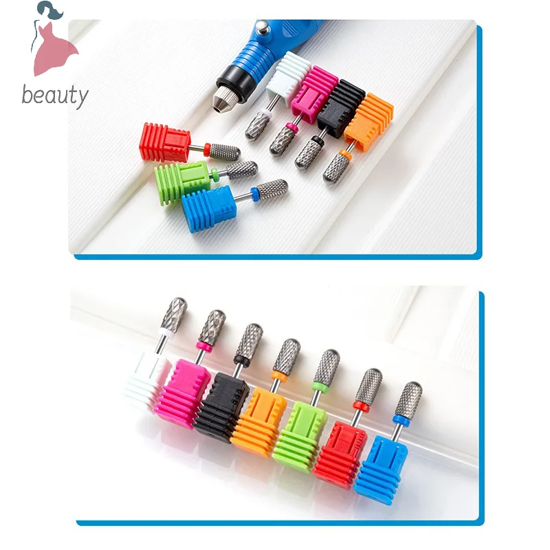 Polishing Manicure Tungsten Steel Grinding Head Single Cylindrical Bald Type Polishing Drill Polishing Manicure Tools