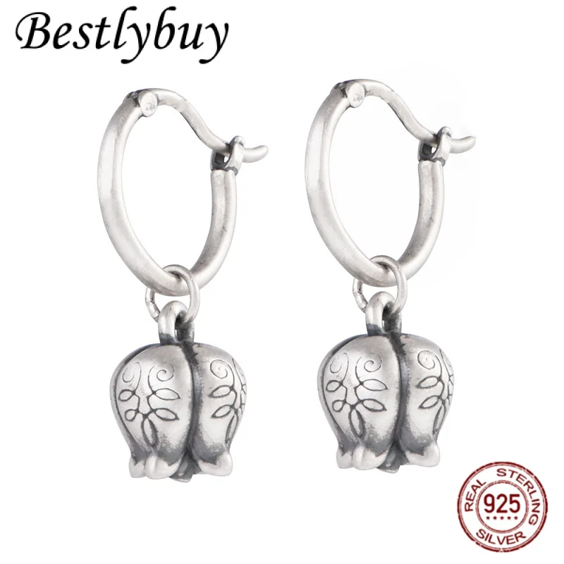 

НОВЫЕ серьги-подвески из серебра 990, ретро, оригинальный дизайн, 3D розы, женские модные легкие роскошные подарочные серьги