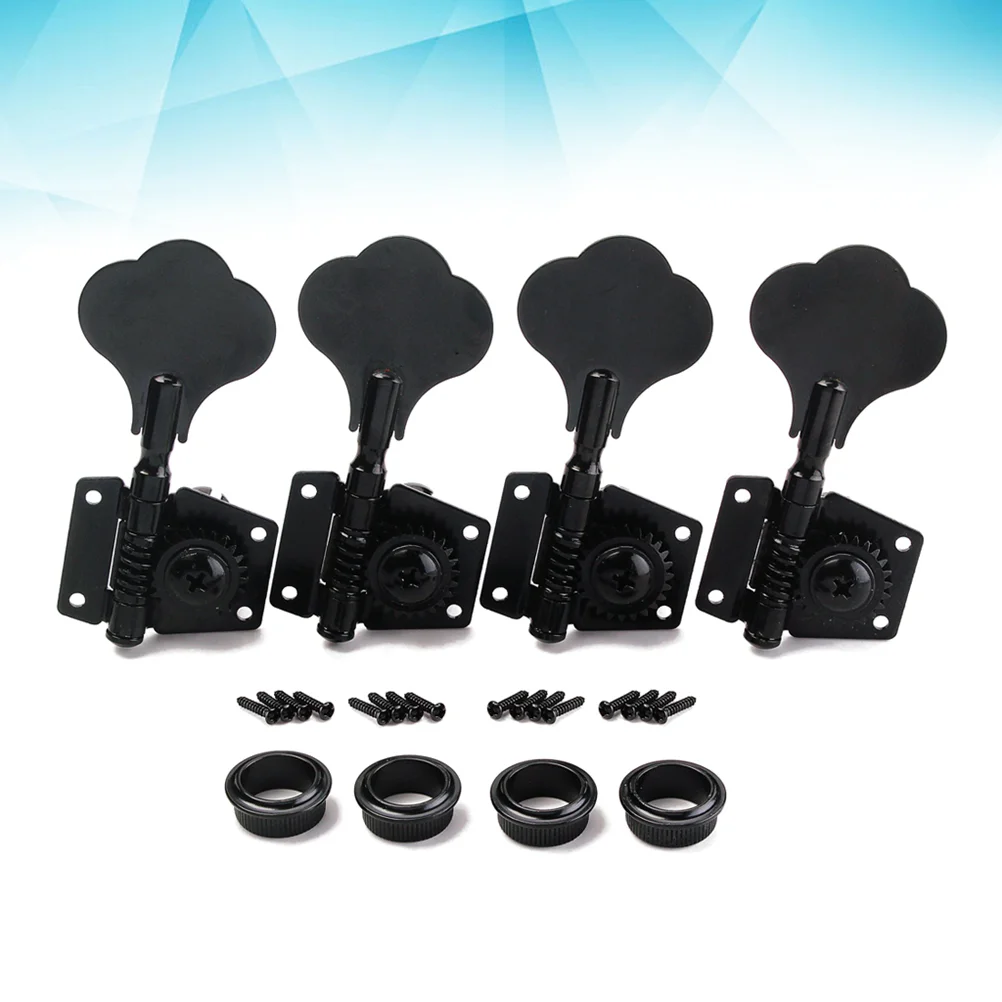 

Bass Tuning Pegs Keys Tuner Machine Heads Vintage Open Style 4R Tuner Heads Set with Mounting Screws Ferrules for 4 String Bass