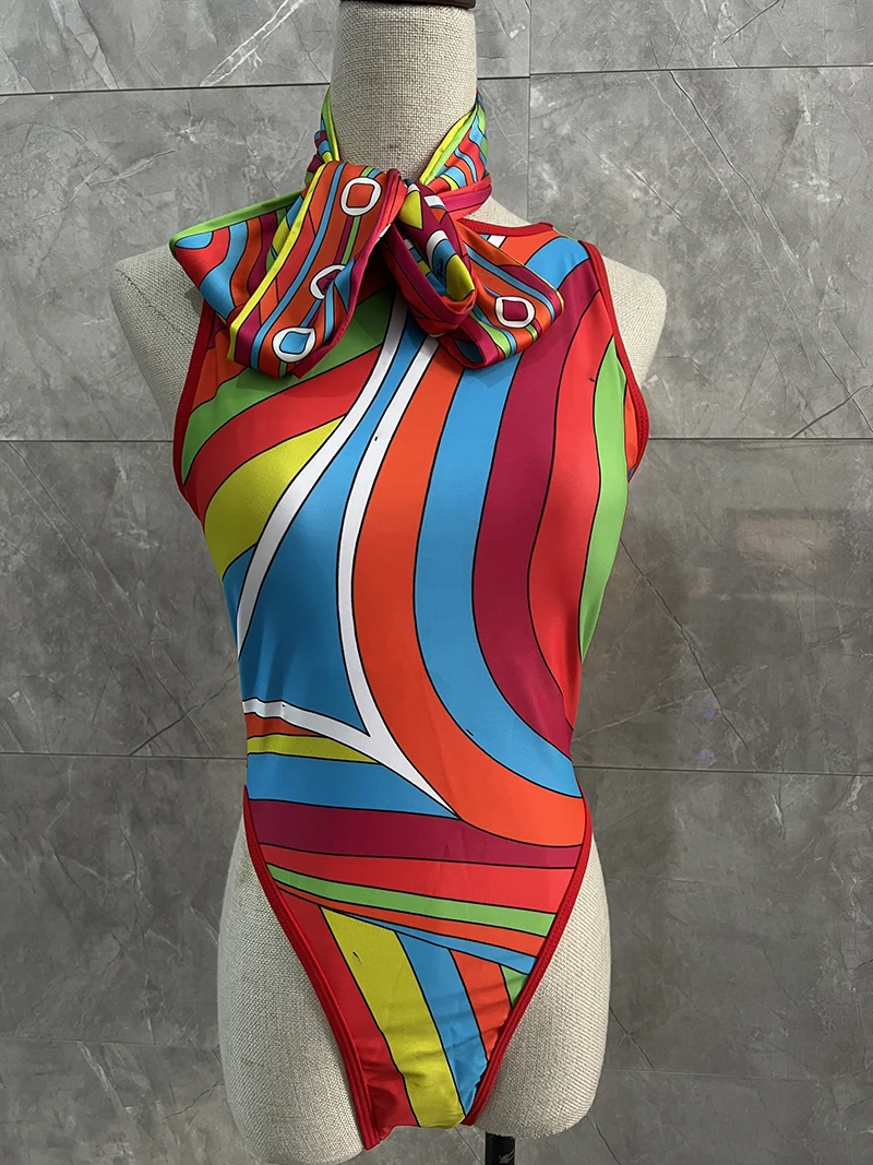 2025 بيكيني عقال ملابس السباحة النسائية مثير ملابس السباحة مصمم العلامة التجارية سيدة بحر وشاح لباس سباحة