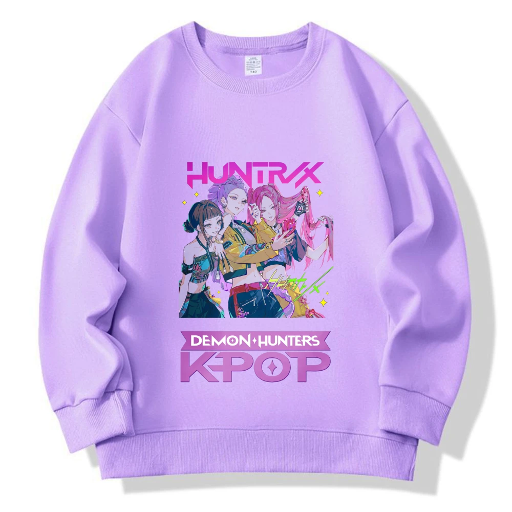 Felpa KPop Demon Hunter Kpop Anime Movie Figura Pullover in cotone Pullover autunnali O Collo Manica lunga Top Abbigliamento per bambini