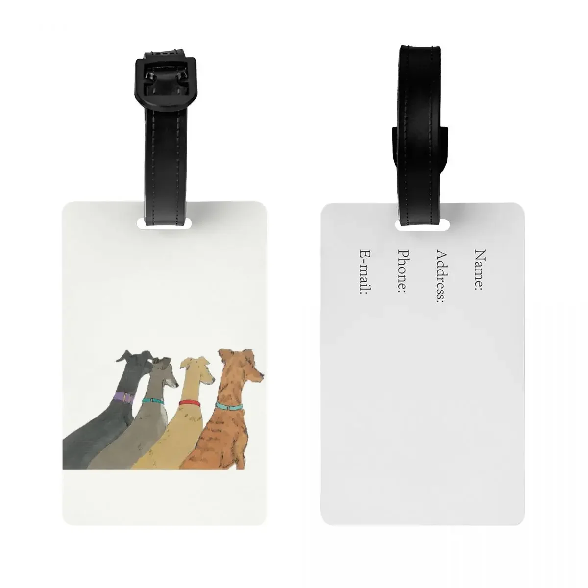 Waiting Greyhounds Luggage Tag Greyhound Whippet Sighthound Dog Suitcase Baggage Privacy Cover ID Label