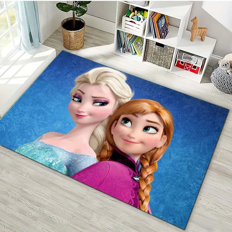 15 Size Disney Frozen Pattern Carpet for Bedroom Floor Mat Decor Living Room Rug Bathroom Anti-slip Rug Girls Room Home Sofa Mat