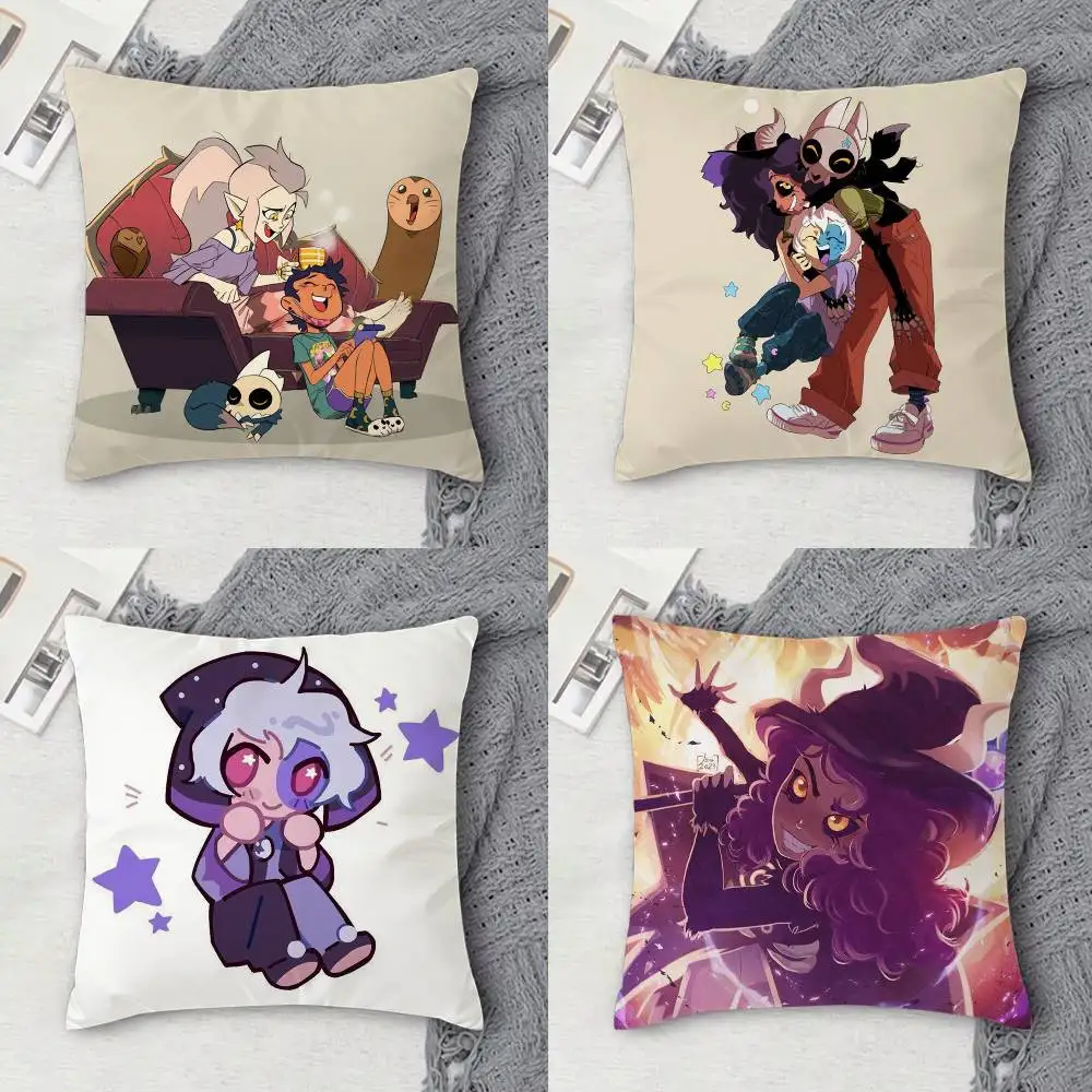 

T-The Owl House Double-sided Printed Square Decorative Cushion Cover for Sofa Living Room Home Decor