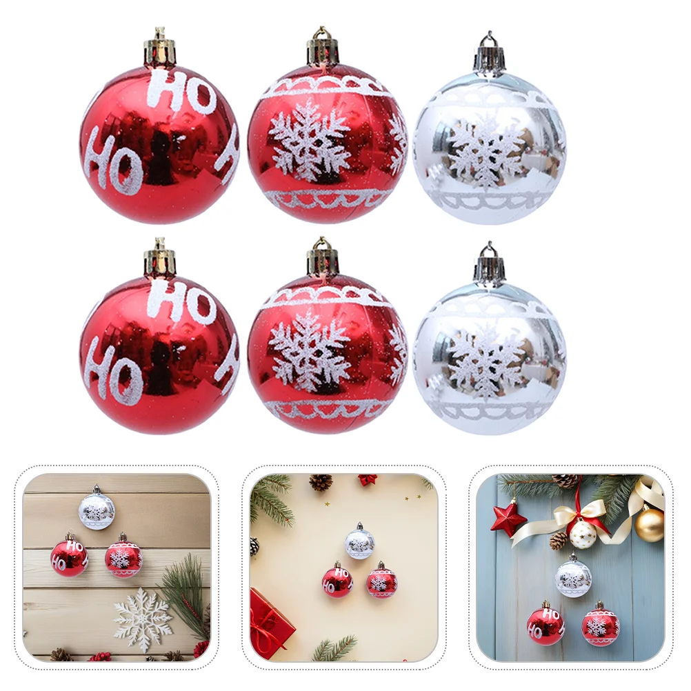

18Pcs Christmas Balls Ornaments Shatterproof Plastic Xmas Tree Hanging Baubles Glitter Snowflake Holiday Party Decoration