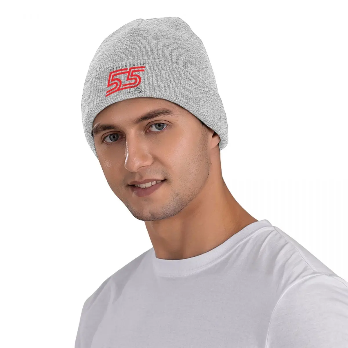 كارلوس ساينز جونيور F1 قبعة محبوكة دافئة الشتاء متماسكة بونيه قبعة Skullies Beanies الهيب هوب قبعات للجنسين